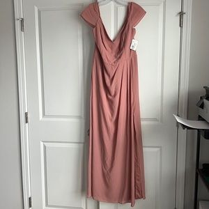 David's Bridal Chiffon Cap Sleeve Tie Back Bridesmaid Dress